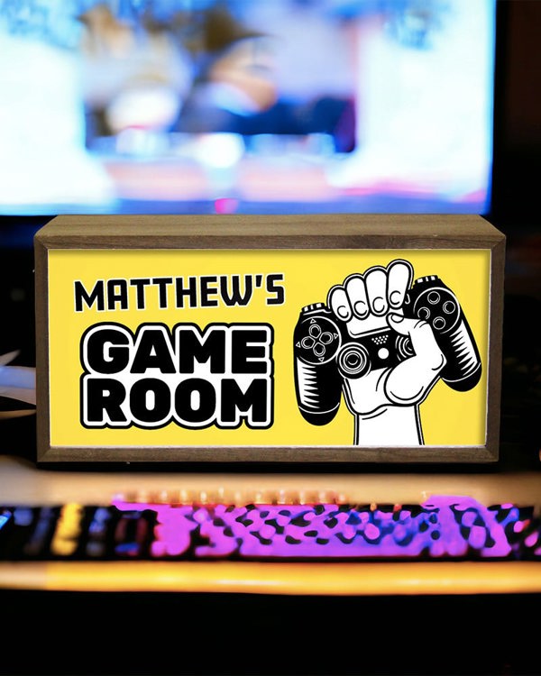 Personalised Light Box Sign for Kids Game Room, Playroom or Den