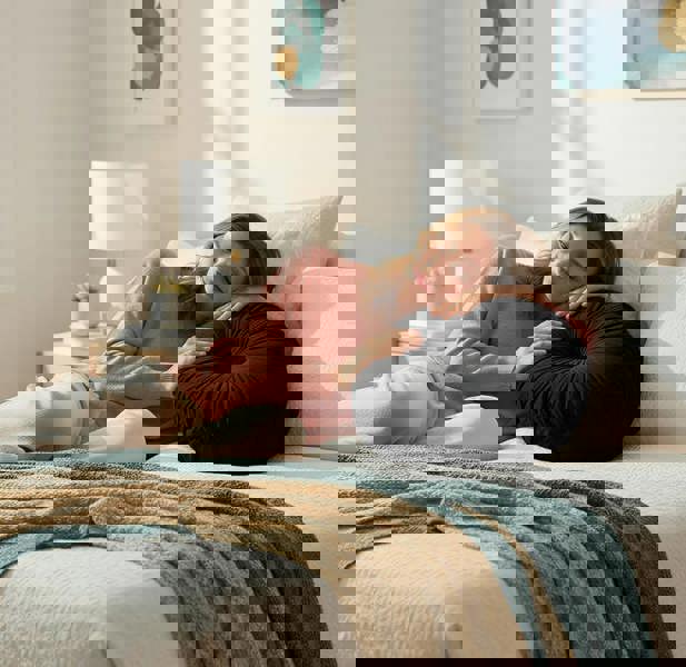 ANYHOUZ Round Pleated Velvet Pillow Soft Cushion Fill