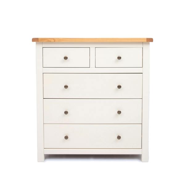 Maggiori 5 Drawer Chest of Drawers Brass Knob