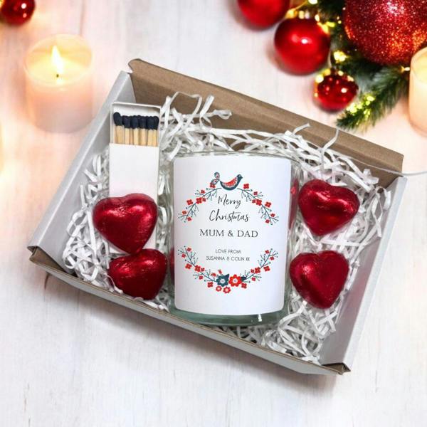 Aye Do Gifts Personalised Merry Christmas Candle Gift Set | Friends Family