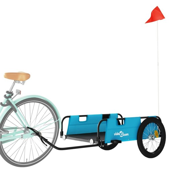 Berkfield Cargo Bike Trailer Blue Oxford Fabric and Iron