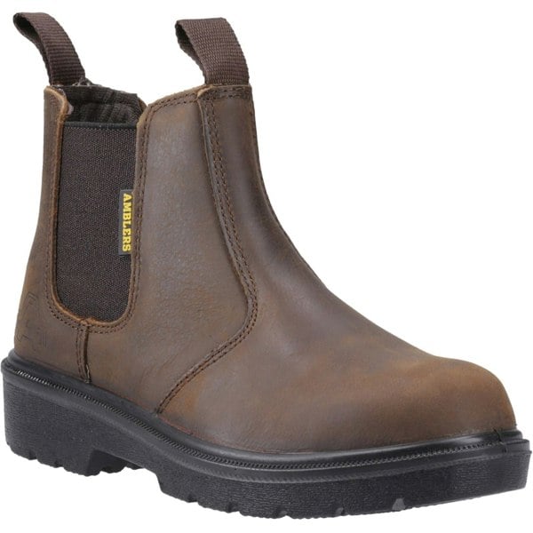 Amblers Safety FS128 Hardwearing Pull On Dealer Men's Safety Boots in Brown