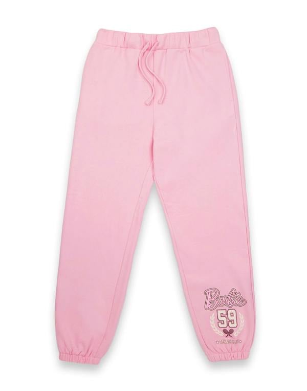 Barbie Womens Pink Leg Print Joggers