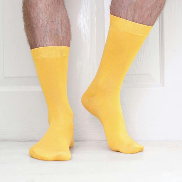Jemsox Luxury Socks Multipack 3 Pairs / 5-Pairs Orange Plain Colour Men's Crew Socks Size 7-12