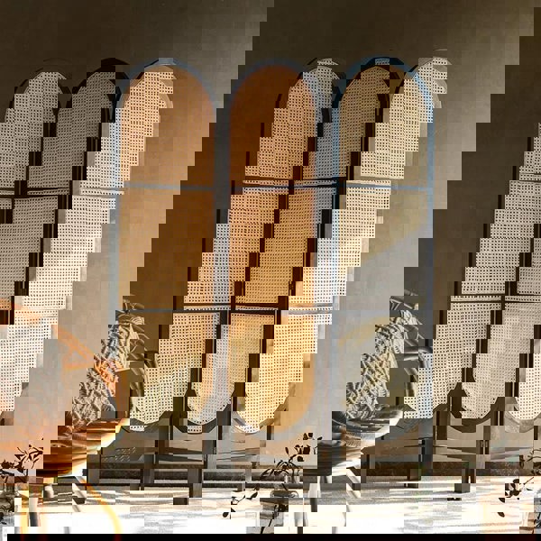 Cane Rattan Room Divider/ Screen, Oak-Weilai Concept-Weilai Concept