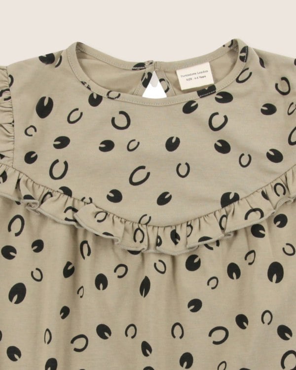 Gots certifed Grey Equestrian Print Dress - image 4