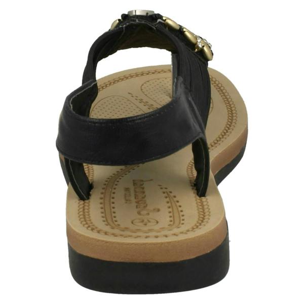 Savannah Ladies Savannah Low Wedge Beaded Toepost Sandals