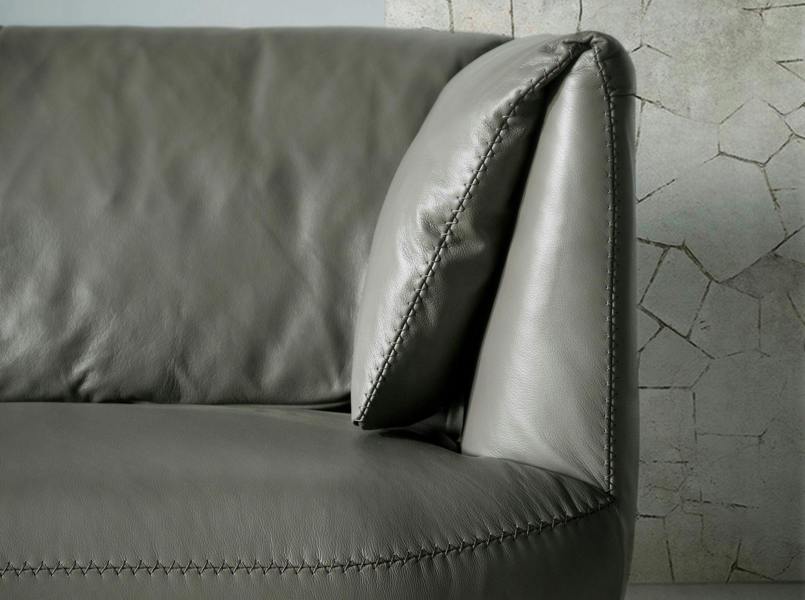 Angel Cerdá Grey leather sofa 6036/6037
