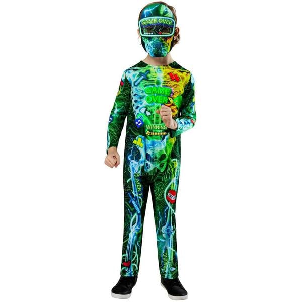 Bristol Novelty Childrens/Kids Gamer Skeleton Costume - Multicoloured - 