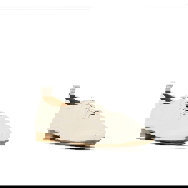 Embassy London Skyline - Cream Suede - Women's Leather Lace Up Ballet Pump