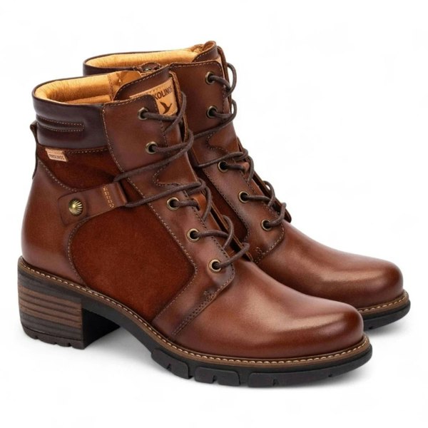 Pikolinos San Sebastia - Women's Cuero Brown Leather Ankle Boots