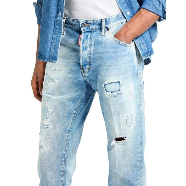 Dsquared2 Cool Guy Jean Destroyed Wash Light Blue Jeans W34
