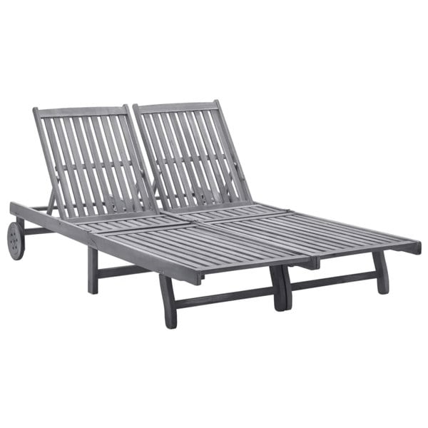 Berkfield 2-Person Sun Lounger Solid Acacia Wood