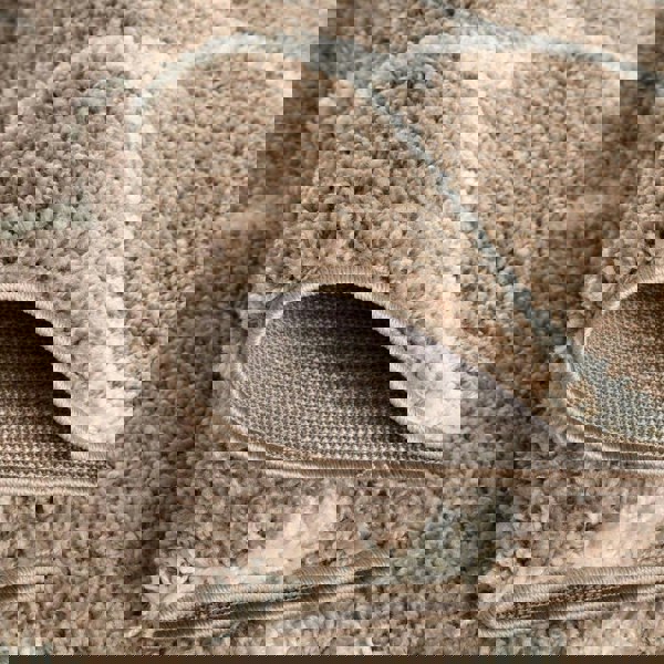 Trellis Design Thick Shaggy Area Rugs Beige