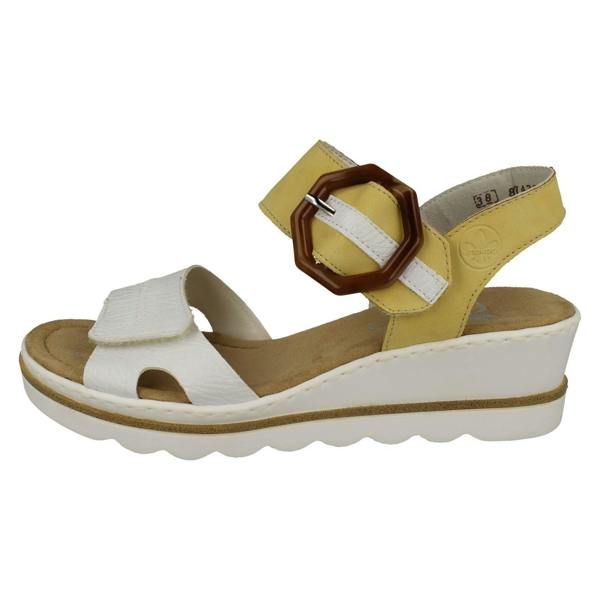 Rieker Ladies Rieker Buckle Detailed Wedge Heeled Sandals 67476