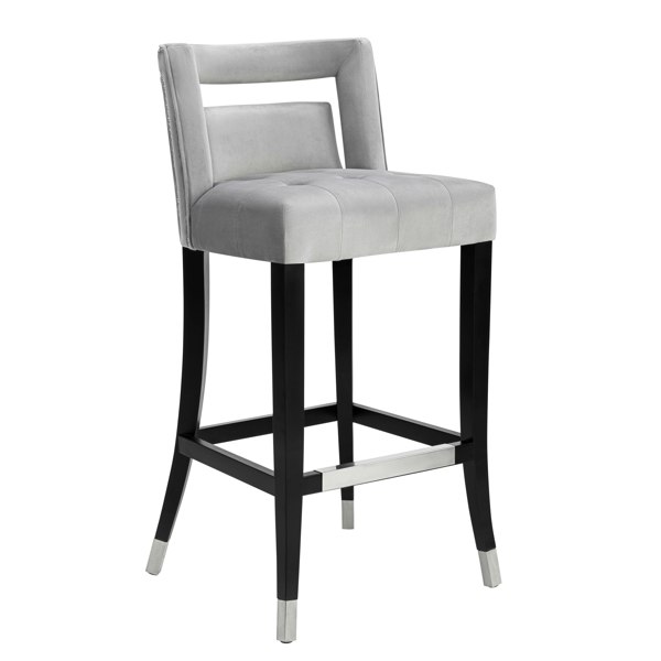 Furniture Edit Hart Grey Velvet Bar Stool