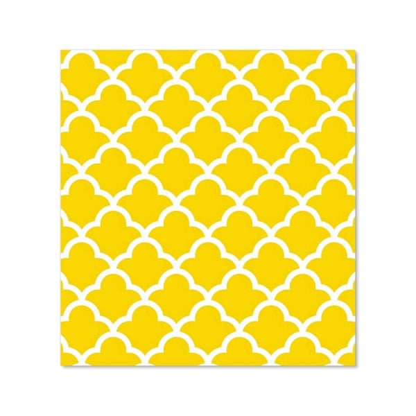 Warren Reed - Designer Geometric Yellow Quatrefoil Wave Kitchen Splashback