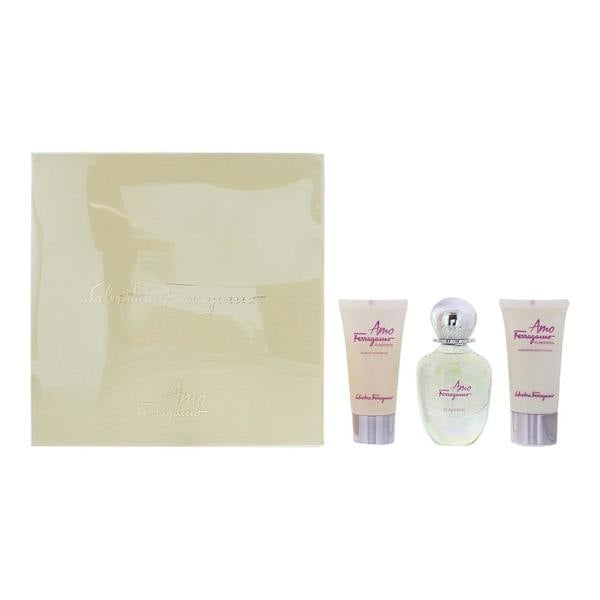 Salvatore Ferragamo Amo Flowerful Eau de Toilette 50ml, Body Lotion 50ml + Shower Gel 50ml Gift Set for Her