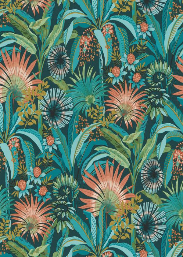 Erismann Martinique Tropical Floral Wallpaper