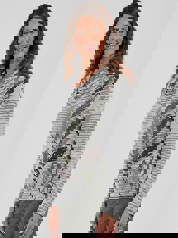 TIGI-Wear Stripe And Leaf Placement Top