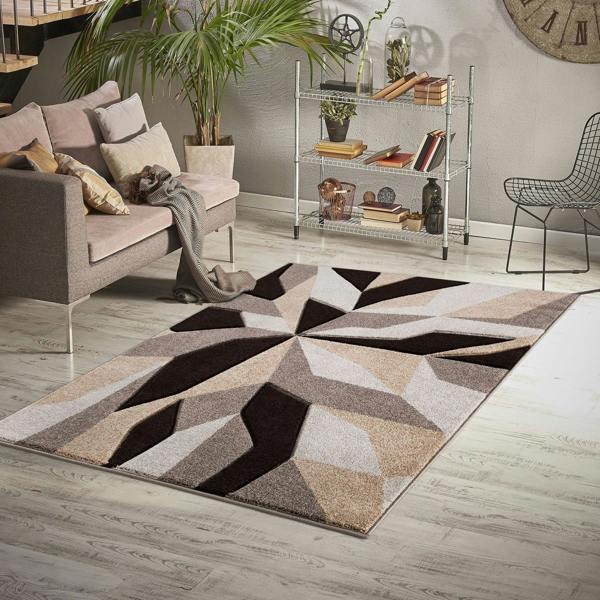 Smart Living Carved Rug Contemporary - Brown Beige