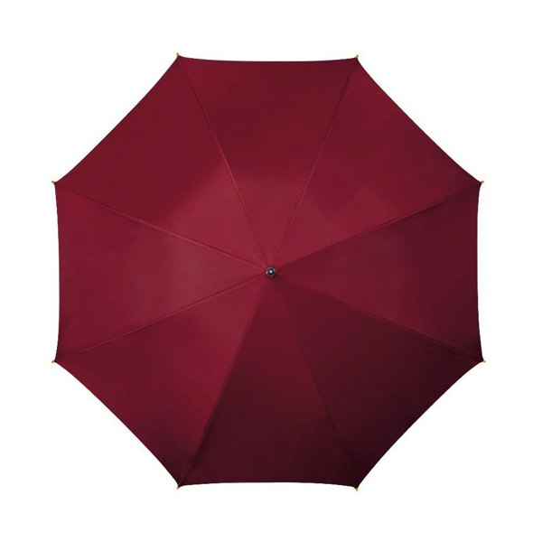 Maroon Wood Stick Walking Umbrella Top Canopy