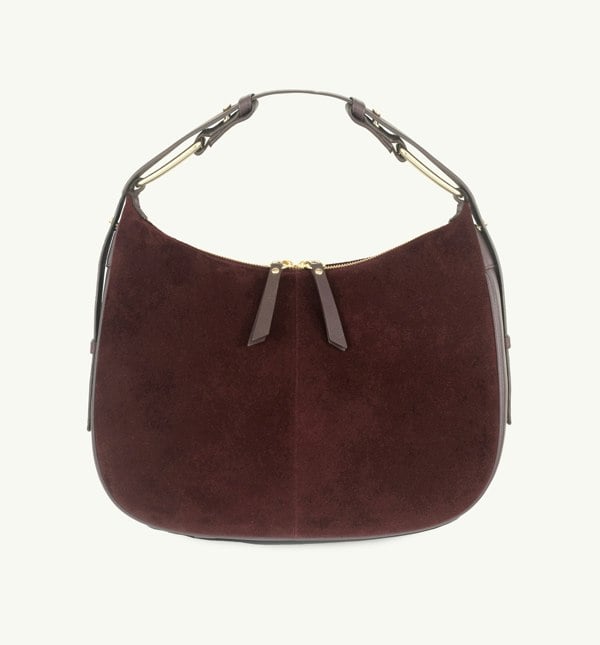 Apatchy London The Charlie Burgundy Suede Bag