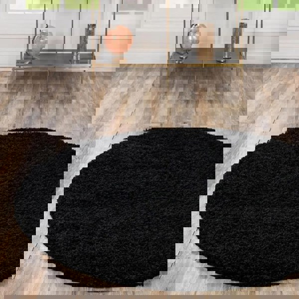 Washable Black Shaggy Rug | Luxury British Design | The Rugs