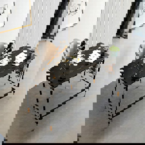 Bleeker Office Desk, Sintered Stone - large home office desk