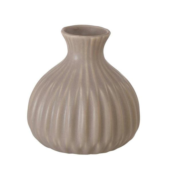 Boltze Set 3 Grey Porcelain Bud Vases Pleated Design
