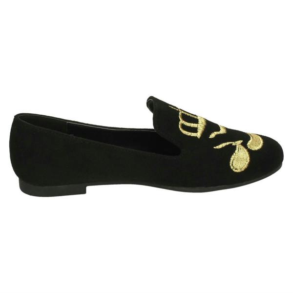 Spot On Ladies Spot On Flat Slipper Cut Ballerinas