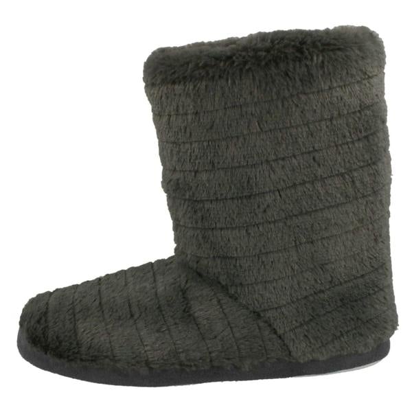 Spot On Ladies Spot On Soft Faux Fur Slipper Boots