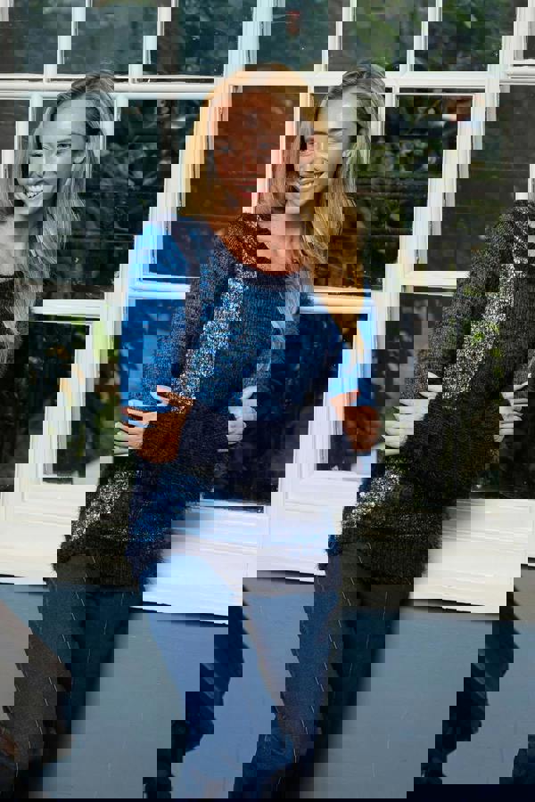 Colour Block Fluffy Yarn Jumper