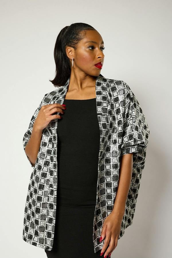 Lioness by TF Short Checkered Kimono Jacket