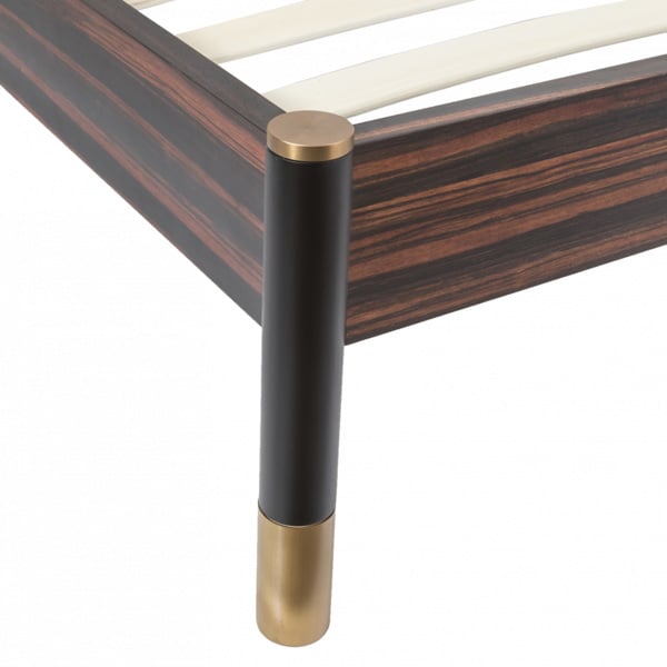 Bali Kingsize Bed frame - Ebony Veneer / Grey Fabric