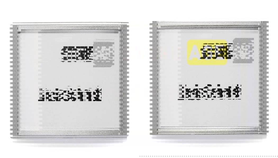 Durable Classic Magnetic Name Tag ID Badge Holders + Inserts | 10 Pack | 30x65mm