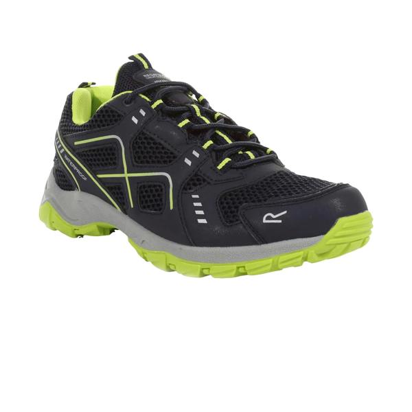 Regatta Mens Vendeavour Waterproof Walking Shoes - Navy/Lime Punch - 