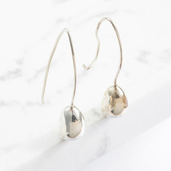 T. H. Baker Silver Droplet Dropper Earrings E11
