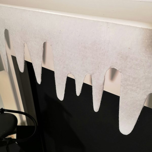 Samuel Alexander Premier White Felt 18cm x 240cm Decorative Glitter Christmas Icicle Fringe Wall Fireplace Decoration