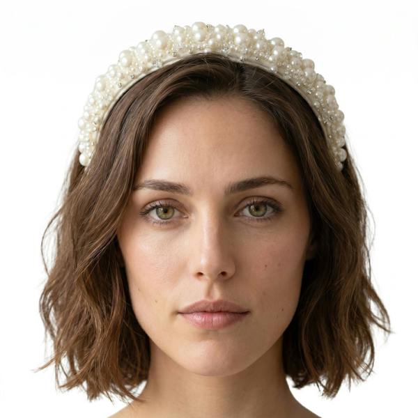 Gold Trip Pearl & Bead Padded Headband