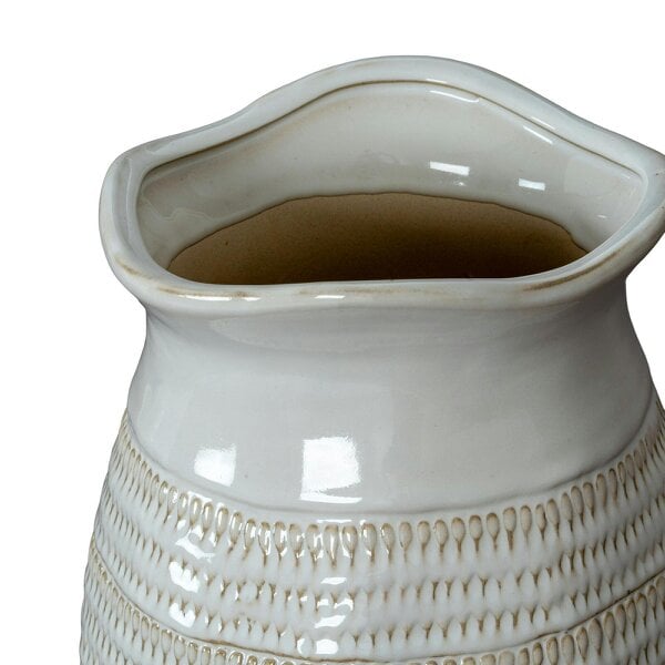 Wyld Haus Saffron Medium Hewn Ceramic Vase with Textured Scandi Pattern