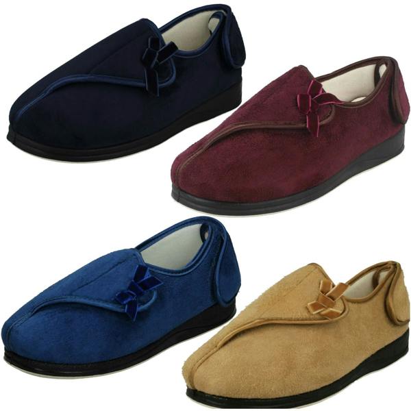 Padders Ladies Padders Hook And Loop Comfort Slippers Penny