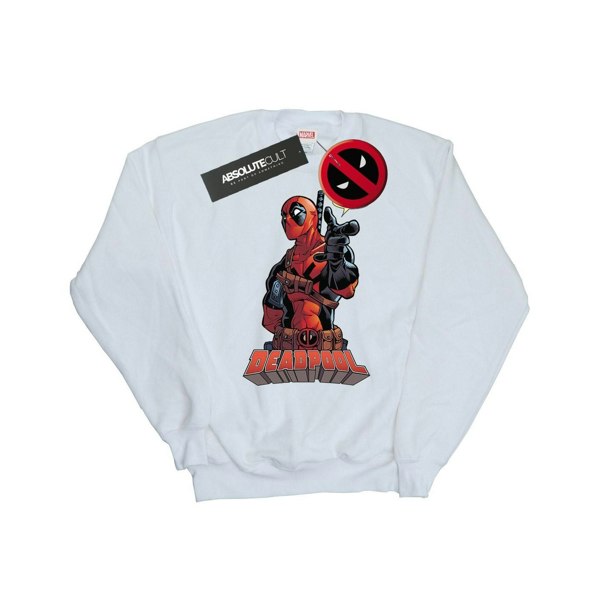 Deadpool Mens Hey You Cotton Sweatshirt - White