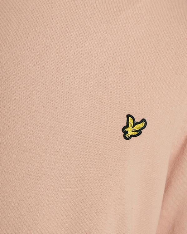 Lyle & Scott Cotton Crew Neck Mens Jumper - Y120 Pink Grapefruit | CHO | Designer Mens Crew Neck Jumpers