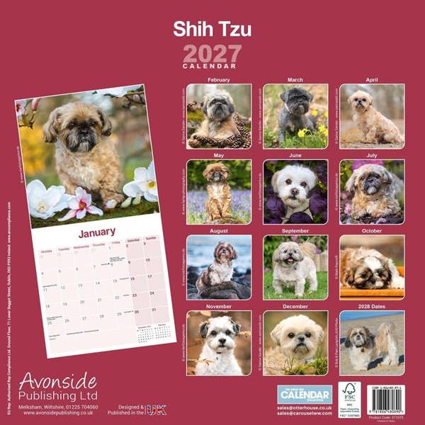 Shih Tzu Calendar 2027, Wall Calendars, Month To View, Dogs, Gift