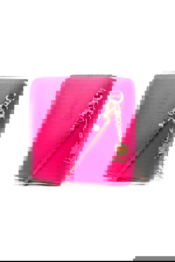 Kitise Small Italian Leather Handbag Crossbody Bag With Kitise Kitty Charm