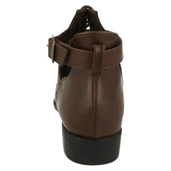 Spot On Ladies Spot On Cut Out Ankle Boots
