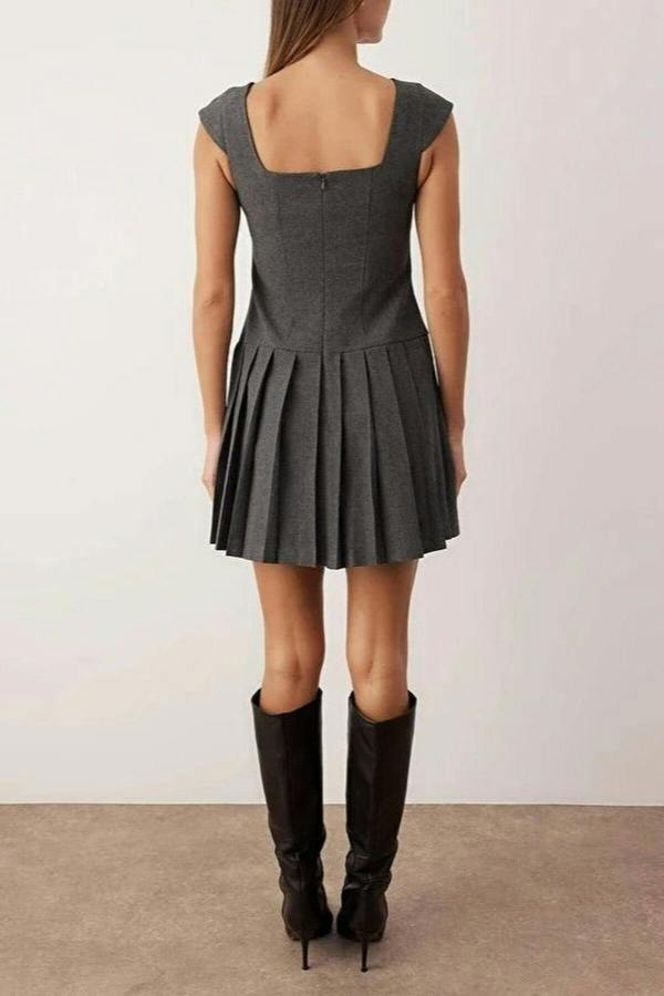 WOVCOR Mini Pleated Woven Dress