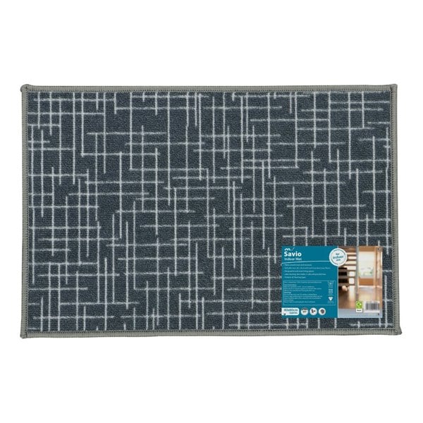 JVL Savio Machine Washable Door Mat, 40x60cm, Grey