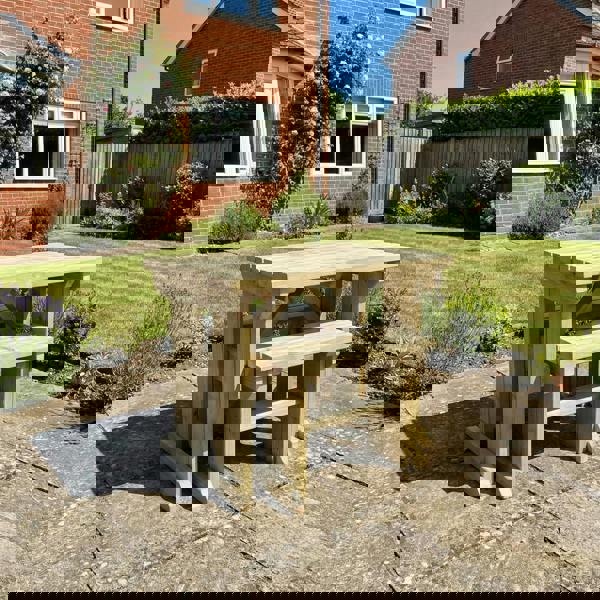 Arbor Garden Solutions Yews Space Saving Picnic Table and Benches Set